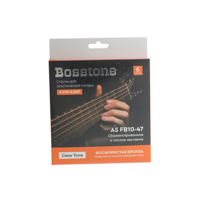 Bosstone AS B10-47 ВАКУУМНАЯ УПАКОВКА Струны для акустической гитары бронза 80/20 калибр 0.010-0.047