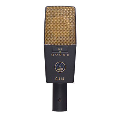 AKG C414XLII конденсаторный микрофон с 1" мембраной 2072Z00230 (особенность - небольшой подъем выше 3кГц). Диаграмма переключаемая. В комплекте: H85 держатель антивибрационный, PF80 поп-фильтр, W414 ветрозащита, кейс жесткий