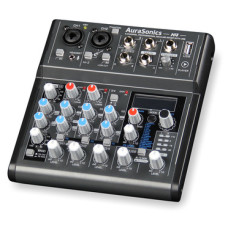 AuraSonics K4 компактный микшерный пульт 2 мик.+1 лин.стерео+FXстерео+дополнительный стереоканал