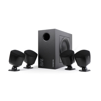 AuraSonics QUADRATE-BK комплект настенный сабвуфер 6,5" и 4 сателлита 3", встроенный кроссовер