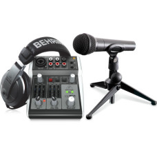 Behringer Podcastudio 2 USB, набор для звукозаписи: пульт 302USB, микрофон XM8500, наушники HPM 1000