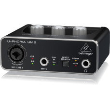 Behringer UM2 внешний звуковой интерфейс, USB2.0, 2 вх/2 вых канала, 1 мик/лин вх