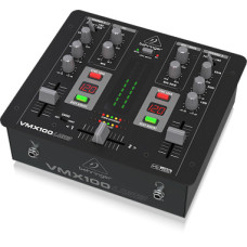 Behringer VMX100USB DJ-микшер со счетчиком темпа и USB аудиоинтерфейсом, 2 канала, фейдеры и кроссфейдер VCA, ПО для записи