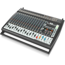 Behringer PMP6000 Микшерный пульт (12 моновходов, 4 стереовхода) со встроенным усилителем мощности RMS 2 х 600 Вт/ 4 Ом