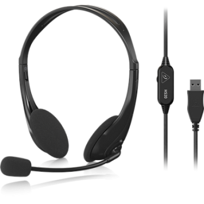 Behringer HS20 USB-гарнитура с наушниками и микрофоном для call service и конференционных звонков, драйвер 30 мм