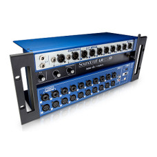 Soundcraft Ui-24R рэковый микшер, Входы:20 микрофонные (10XLR / 10 combi) преампы Studer, 1 стерео Линейный RCA небалансный, 2 Hi-Z инструментальные