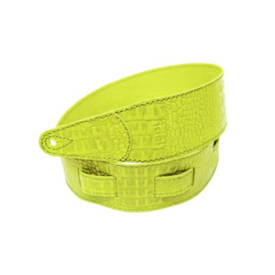 Fidel FL660317L11 Ремень гитарный серия Leather 11, цвет лайм, теснение рептилия, ширина 7 см