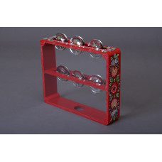 MS-RZ-BB-12 Бубен из массива бука с натяжкой д.25см с росписью, Мастерская Сереброва