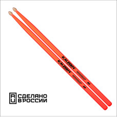7KLHBOR5A 5A Барабанные палочки, граб, флуоресцентные оранжевые, Kaledin Drumsticks