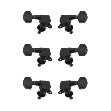 J-02-BK-3+3 Колки для гитары 3+3, черные, Metallor