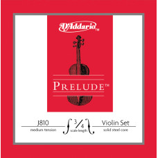 J810-3/4M Prelude Комплект струн для скрипки размером 3/4, среднее натяжение, D'Addario