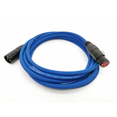 E1-XLR-M-F-0100-6 Кабель микрофонный 1м, синий, ZZcable