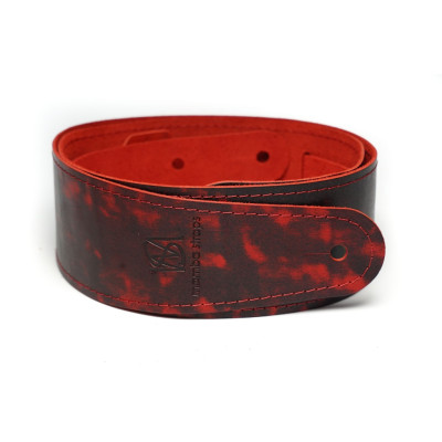 MB6061-122-3 Ремень для гитары, кожаный, красный лофт, Mamba straps