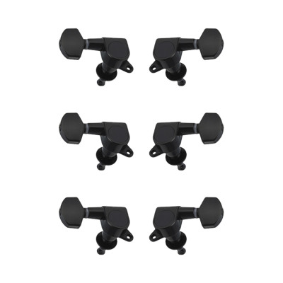 J-02-BK-3+3 Колки для гитары 3+3, черные, Metallor