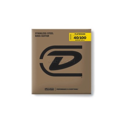 Струны для бас-гитары Dunlop DBFS40100M Flatwound Medium Scale, сталь, 40-100