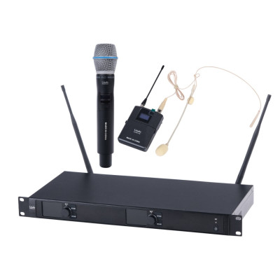 6000-UV Беспроводная микрофонная система, ручной передатчик и головной микрофон, LAudio