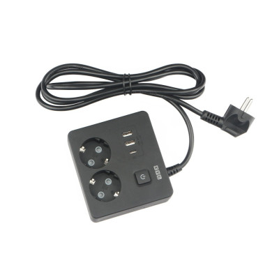 PC-1B-2M PowerCube Удлинитель, 2 розетки, 3 USB-порта, Электрическая мануфактура