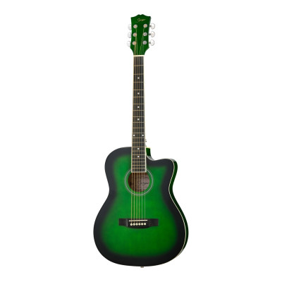 GA-H10-38-GR Акустическая гитара, с вырезом, зеленая, Smiger