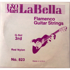 823 Отдельная струна №3, красный нейлон, La Bella 823 Отдельная струна №3, красный нейлон, La Bella