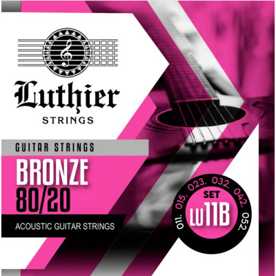 LU-11B Комплект струн для акустической гитары, бронза 80/20, 11-52, Luthier