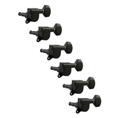 J-07-BK-6L Колки для гитары 6л, черные, Metallor