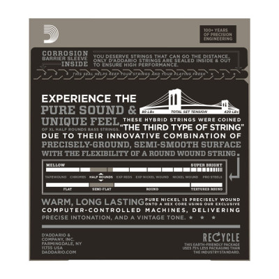 D'ADDARIO ENR70 Набор 4 струн для бас-гитары сталь. нерж 040-095