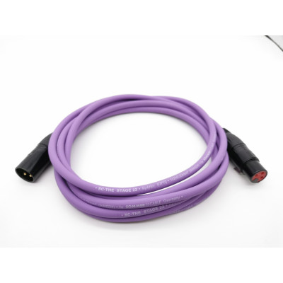 E1-XLR-M-F-0100-7 Кабель микрофонный 1м, фиолетовый, ZZcable