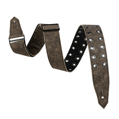 M80RBEY-BLK Rebel Leathers Series Ремень для гитары, кожаный, черный, Levy's
