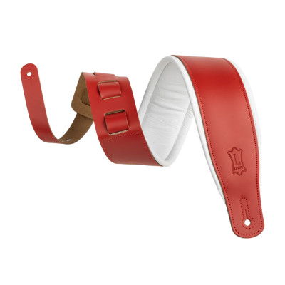 M26PD-RED-WHT Amped Leather Series Ремень для гитары, кожаный, красный/белый, Levy's