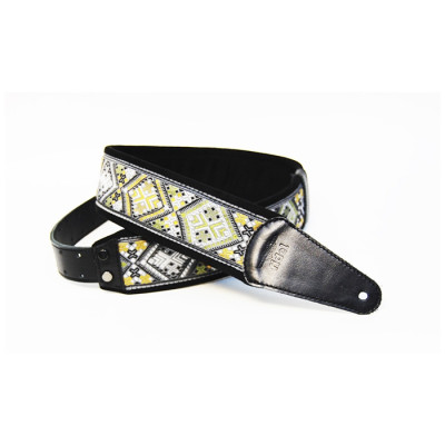 FL22010E Ergo Ремень для гитары, кожа/хлопок, орнамент, Fidel