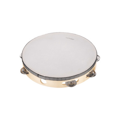 TH10-8C Тамбурин с 8 бубенцами и прозрачной мембраной, 10 дюймов Fleet