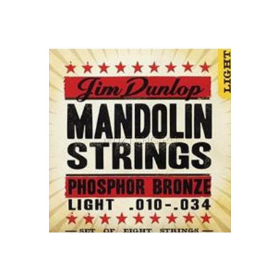 Комплект струн для мандолины Dunlop DMP1034, фосф.бронза, Light, 10-34