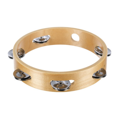 HLT-081 Тамбурин круглый без кожи 8" деревянный, 1 ряд бубенцов. DADI