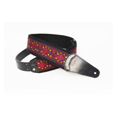 FL22006E Ergo Ремень для гитары, кожа/хлопок, орнамент, Fidel