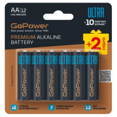 00-00035161 Ultra Элемент питания LR6 AA BL10+2 щелочной 1.5V, GoPower
