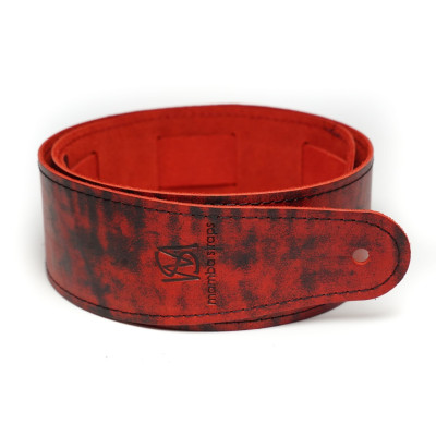 MB6061-122-2 Ремень для гитары, кожаный, красный лофт, Mamba straps