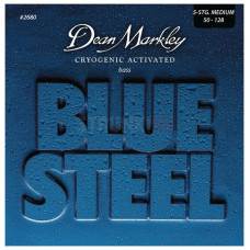 DM2680A Blue Steel NPS Комплект струн для 5-струнной бас-гитары, никелированные,50-128, Dean Markley