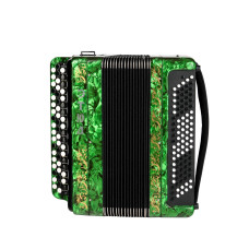 BN-40-GR Баян ученический двухголосный Этюд-205М2, 55х100-II, зеленый, Тульская гармонь