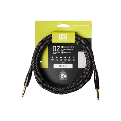 FRS-3(GR/BK) Кабель инструментальный, серый/черный, 3м, Leem