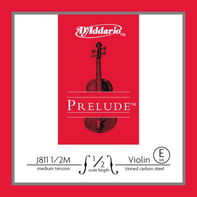 J811-1/2M Prelude Отдельная струна Е/Ми для скрипок размером 1/2, среднее натяжение, D'Addario