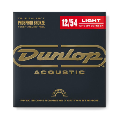DAP1254 Комплект струн для акустической гитары, фосф.бронза, Light, 12-54, Dunlop