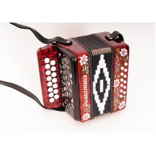 S20XL-C-RED Гармонь "Ромашка" 15х12-I, красная, палехская роспись, Шуйская гармонь S20XL-C-RED Гармонь "Ромашка" 15х12-I, красная, палехская роспись, Шуйская гармонь