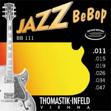 BB111 Jazz BeBob Комплект струн для электрогитары, Еxtra Light, сталь/никель, 11-47, Thomastik BB111 Jazz BeBob Комплект струн для электрогитары, Еxtra Light, сталь/никель, 11-47, Thomastik