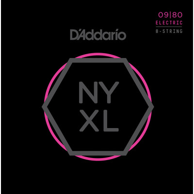 NYXL0980 NYXL Комплект струн для 8-струнной электрогитары, Super Light, 09-80, D'Addario