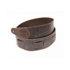 FL660347L11 Leather 11 Ремень для гитары, кожаный, махагон, тиснение рептилия, Fidel