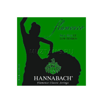 HANNABACH 827LT Green FLAMENCO Комплект струн для классической гитары желтый нейлон/посеребренные
