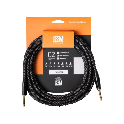 FRS-5(GR/BK) Кабель инструментальный, серый/черный, 5м, Leem