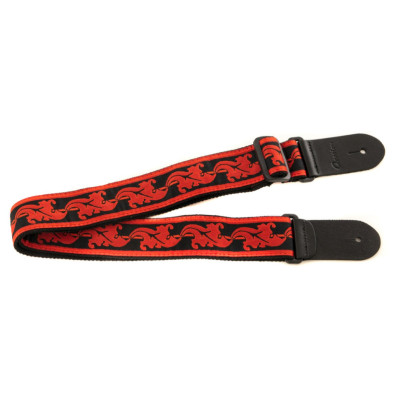 OVATION SIGNATURE NYLON LEAF гитарный ремень 50мм, 84-144см, кожаные концы, красный