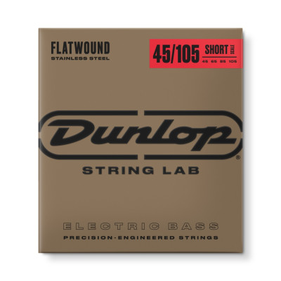 DBFS45105S Flatwound Short Scale Комплект струн для бас-гитары, сталь, 45-105, Dunlop