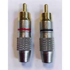 INLINE RCA x2b Разъем RCA, Разъем RCA, никель, для кабеля D6 мм, кольцо красное и черное, блистер 2